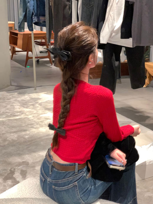 现货 恭喜发财 早春新款毛衣长袖针织衫显瘦 商品图0