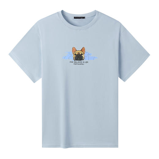 GXG男装【100%棉】夏季卡通动物印花男士百搭圆领短袖T恤K&C 商品图6