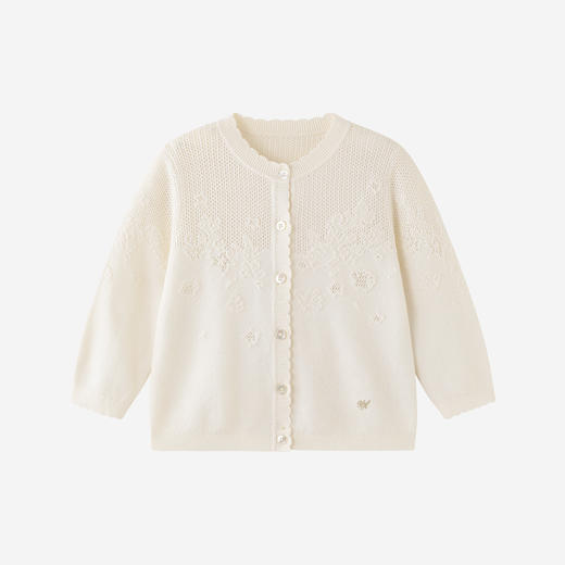 英氏童装儿童毛衣女宝宝针织衫长袖日常开衫2025新款YRWWJ1S023A 商品图4