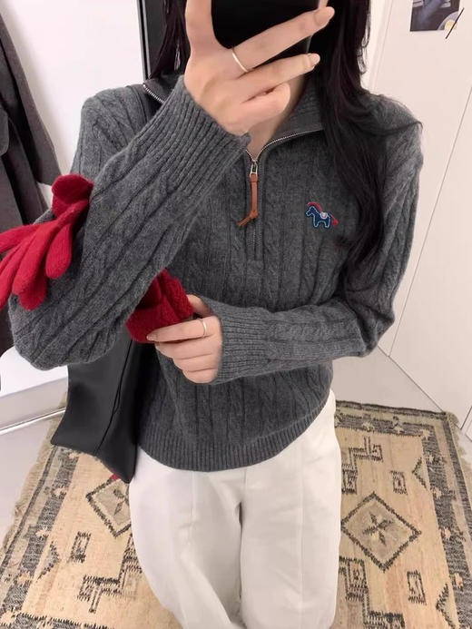 马年限定马到成功拧花羊毛兔绒混纺POLO衫 商品图12