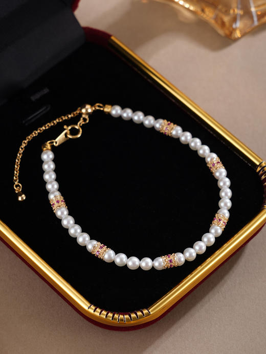 子佩集【冰魄神环】银S925珍珠惜王妃手链【MLSL006】3mm珠镀金多环2601 商品图6