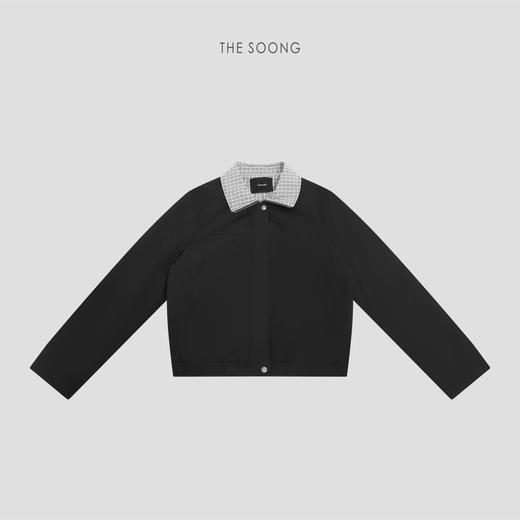 THESOONG北欧美学 重工酵洗加软立裁交织蓝白格内里翻领外套7928 商品图7