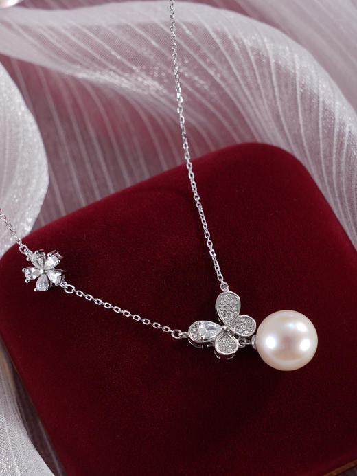 子佩集【花蝶之遇】银S925珍珠惜王妃套链【MLTL025】10mm珠蝴蝶五瓣花2601 商品图5