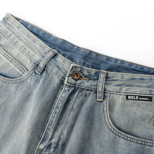 GXG男装秋季时尚潮流破洞款男士百搭牛仔休闲直筒长裤K&C 商品图6