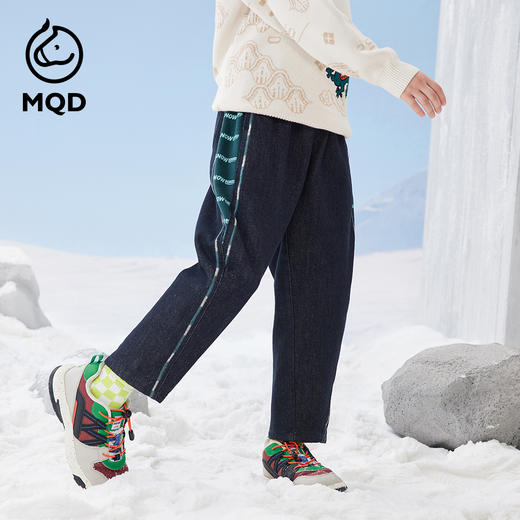 【秒3】【MQD】男童冬季防褪色工装休闲牛仔长裤 商品图0