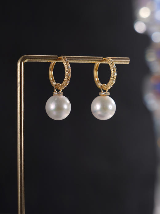 子佩集【爱恋成珍】银S925珍珠惜王妃耳环【E4852】11mm珠圆圈扣环镀金2601 商品图2