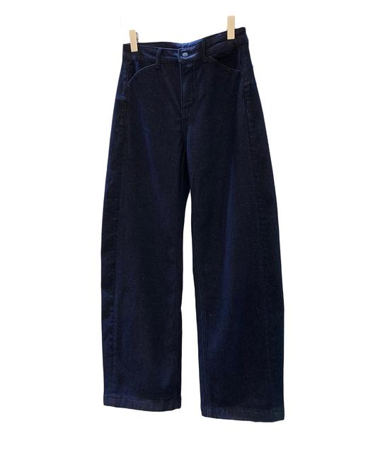 女款窄版立裁弯刀加绒牛仔裤长裤la002 商品图0