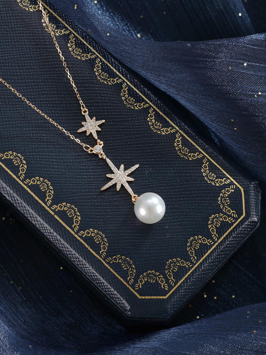 子佩集【星芒守护】银S925珍珠惜王妃套链【YB5320】8.8mm珠双色星芒2601 商品图7