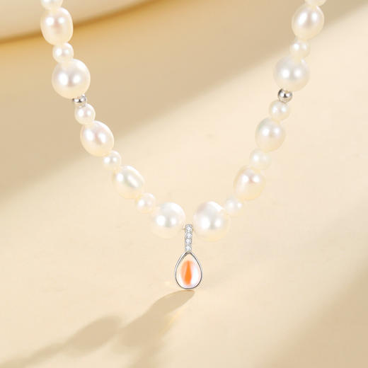 Winy  S925 银月汐凝珠珍珠项链 小众设计锁骨链 送女友闺蜜浪漫礼物 商品图0