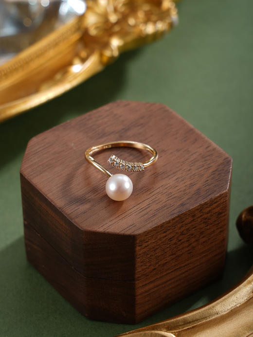 子佩集【涟漪浅漾】银S925珍珠惜王妃戒指【R2077B】7mm珠双色交错2601 商品图11