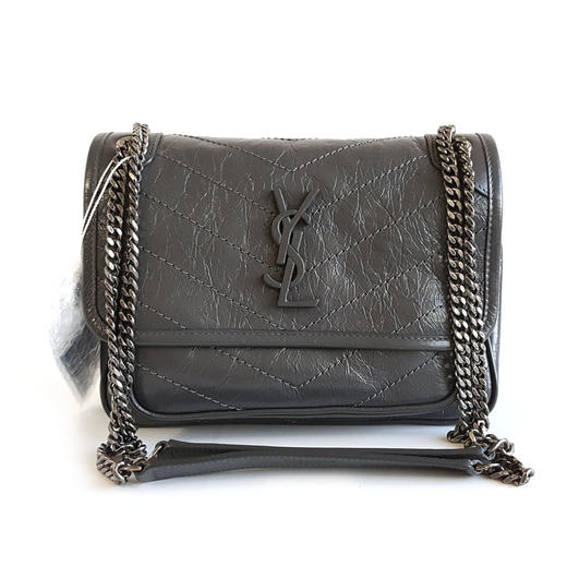 【闲置未使用】YSL圣罗兰NIKI 633160小号灰色D扣baby niki 链条包单肩斜挎包女士140126TJ03 商品图0
