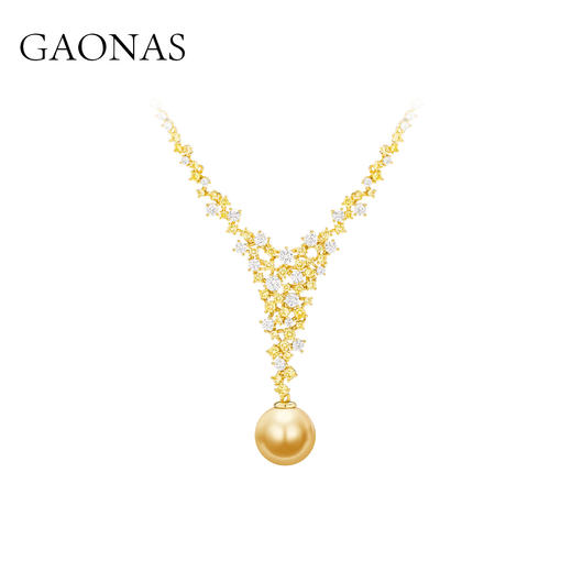 GAONAS  璀璨华丽金色珠贵气Y字项链11861XGO 商品图0