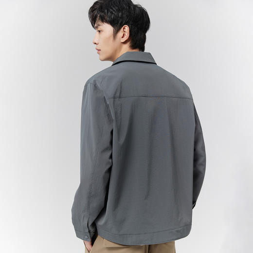 GXG男装【立体提花】25春季时尚简约休闲舒适百搭男式翻领夹克K&C 商品图7