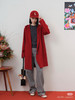 114-3 原价1699 渠道货 原材 小禾双面羊毛呢 手工剖缝 红色连帽大衣 新年小红帽大衣 商品缩略图8
