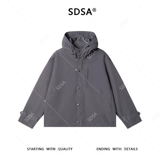 OAS2812SDSA男士秋冬新款痞帅男装韩版简约纯色按扣立领连帽夹克外套百搭 商品图1
