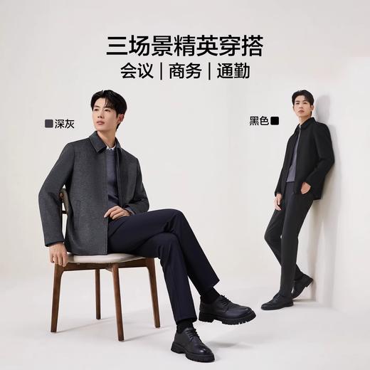 【羊毛/桑蚕丝】柒牌男士羊毛行政大衣2025冬季新款保暖男装外套129D70200 商品图4