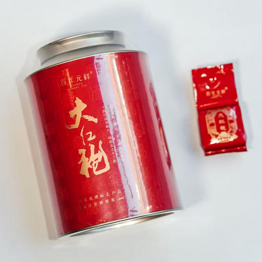 百年元祥丨百福大红袍 百福罐 武夷岩茶 乌龙茶 249g 岩骨花香醇厚 精品罐装配手提袋 商品图1