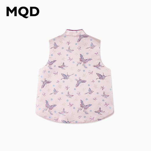 【秒1】【MQD】女童蝴蝶提花立领无袖棉马夹 商品图2