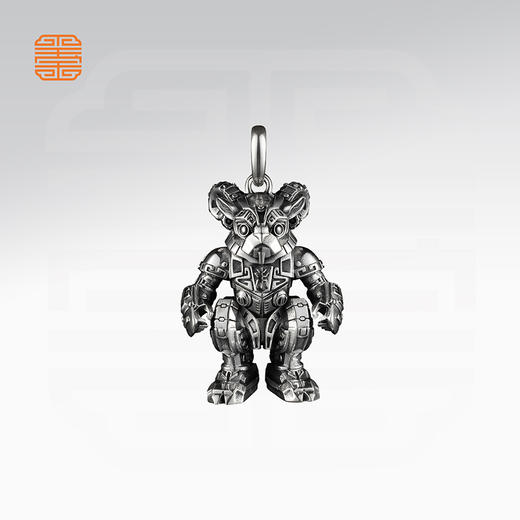 玺匠金铺《足银生肖机甲》足银999 十二生肖吊坠项链生日礼物 商品图8