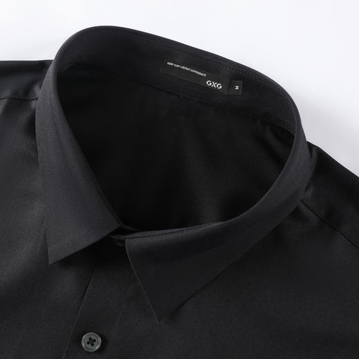GXG男装秋季经典翻领简约纯色无痕设计男式休闲长袖衬衫K&C 商品图6
