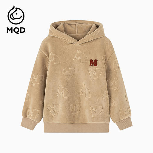 【秒3】【MQD】男童冬季精致毛巾绣双面加绒连帽卫衣 商品图3