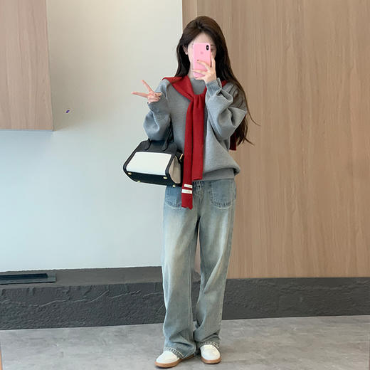 M码现货  "灰巧碎片"舒适休闲感 空气层卫衣 商品图0