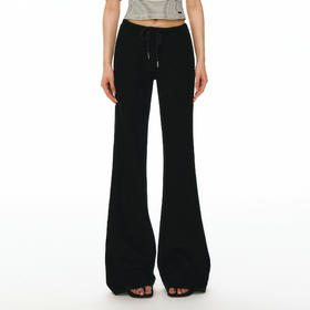 Ariseism 美式复古黑色抽绳休闲裤女春季新款长裤子