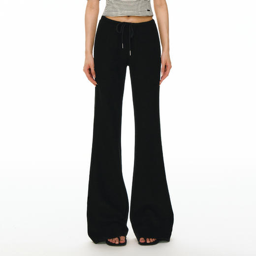 Ariseism 美式复古黑色抽绳休闲裤女春季新款长裤子 商品图0