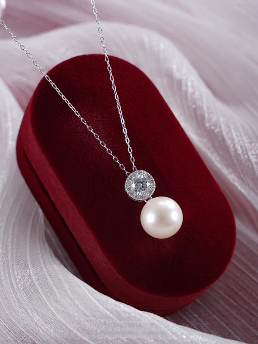 子佩集【璀璨时光】银S925珍珠惜王妃套链【MLTL018】10mm珠吊球圆形圆钻2601 商品图4