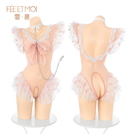 霏慕 牵引调情爱心波点连体衣6116 商品图7