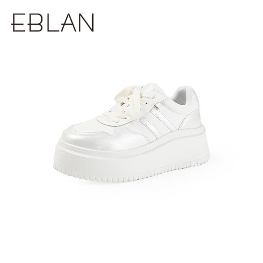 【上新】伊伴2026春季6CM厚底小白鞋时尚百搭白银配色B26158819 商品图0