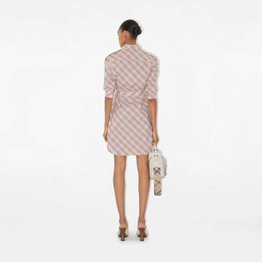 BURBERRY 巴宝莉 女士束腰格纹长袖衬衫裙 格子 8104976 C2143 商品图4