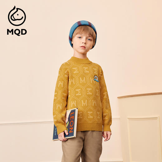 【秒2】【MQD】男童时尚满版印花休闲半高领针织衫 商品图1