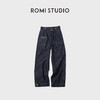 ROMI STUDIO“丹宁点缀”多口袋高腰棉点直筒垂感牛仔裤RWCAXA5385 商品缩略图3
