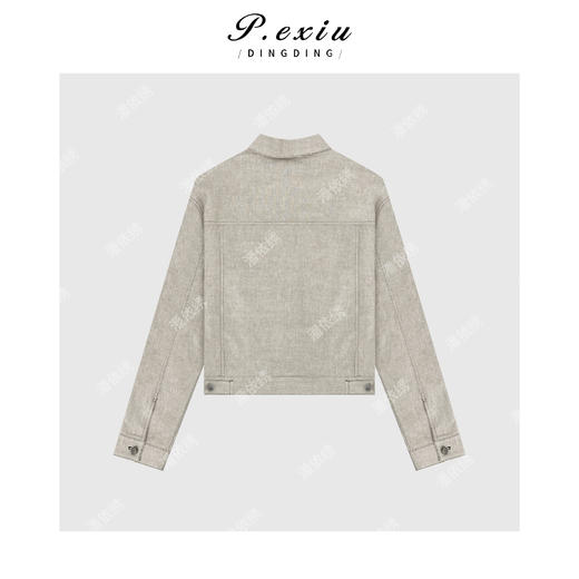04-2潘依绣丁丁宠粉复古夹克翻领水洗短牛仔外套Q13424 商品图1