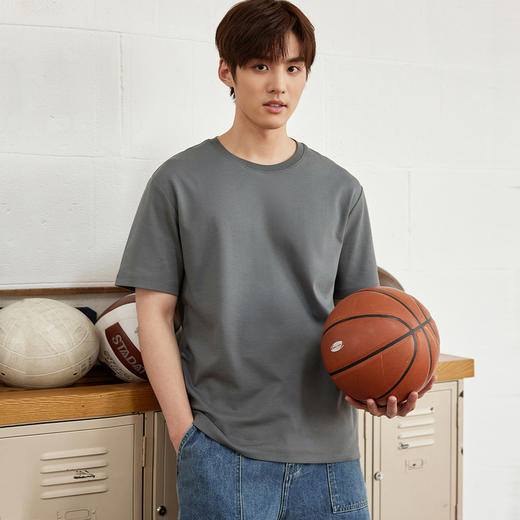 GXG男装夏季时尚简约字母休闲百搭男士圆领短袖t恤K&C 商品图8