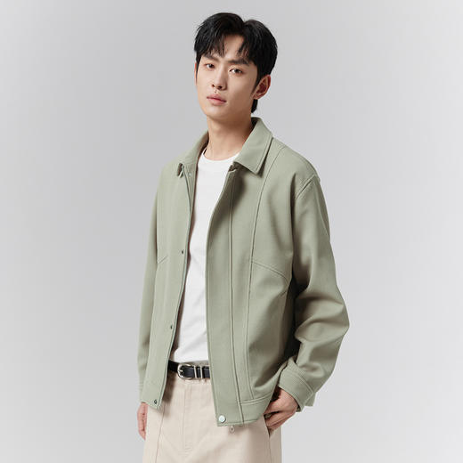 GXG男装【结构线条】25春季时尚创意分割斜纹翻领男式休闲夹克K&C 商品图9