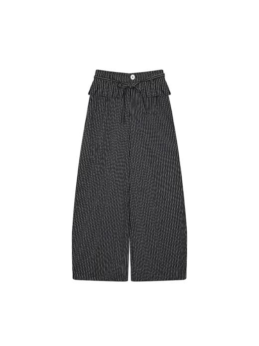 马得工地/MDGDKZ211759/条纹弯刀荷叶休闲裤 商品图3