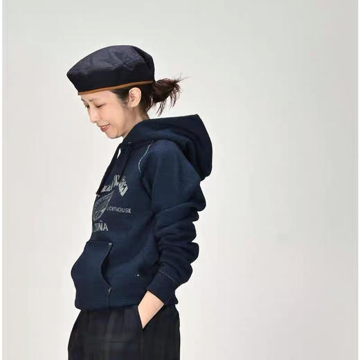 【秒杀价已调 直接拍】45R 日系复古 插肩袖 仿牛仔针织多次水洗 连帽毛圈卫衣 商品图3