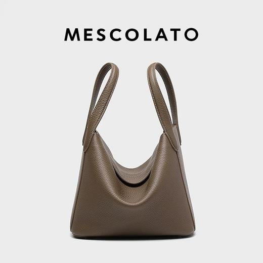 MESCOLATO 菜篮子进口togo牛皮水桶包女士上班通勤手提包 商品图0