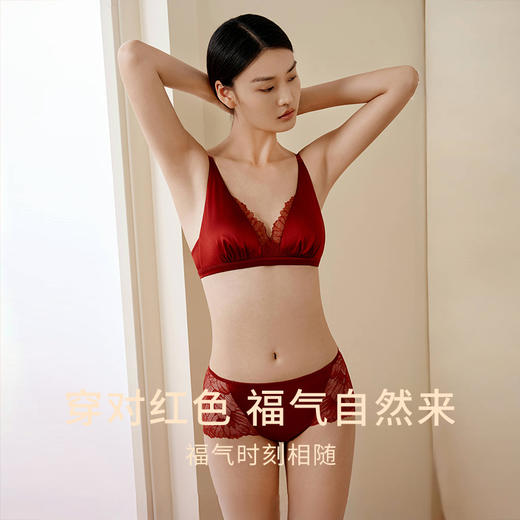 金三塔 女真丝缎面拼接无钢圈文胸（文胸内裤套装）NZFFA302S25 商品图1