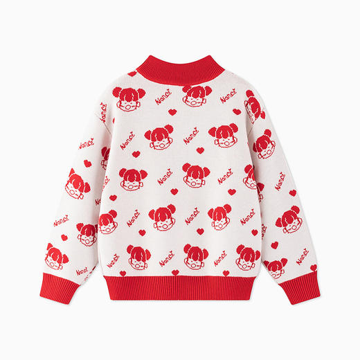 【秒2】【MQD】女童冬季新年童趣图案柔软舒适半高领针织衫 商品图3