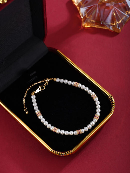 子佩集【冰魄神环】银S925珍珠惜王妃手链【MLSL006】3mm珠镀金多环2601 商品图2