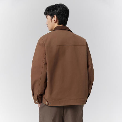 GXG男装【撞色领口】25春季时尚创意拼色多口袋拉链翻领男式夹克K&C 商品图7