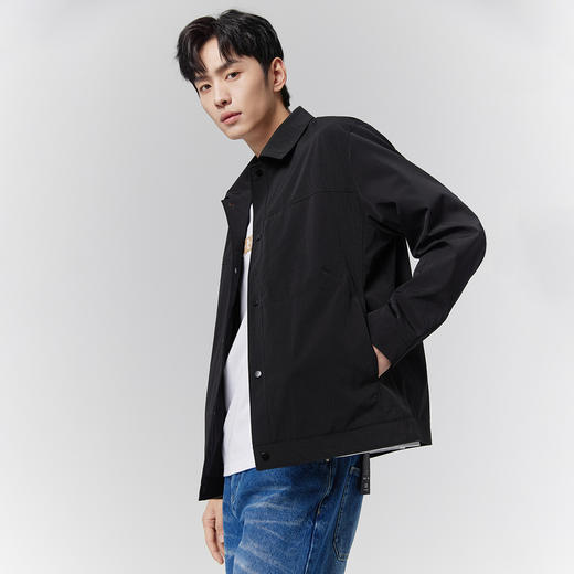 GXG男装【立体提花】25春季时尚简约休闲舒适百搭男式翻领夹克K&C 商品图2