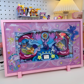 山姆同款 小马宝莉艺术积木画灯光拼图立体摆件拼装玩具女生礼物 发出后退回需要扣除发货运费