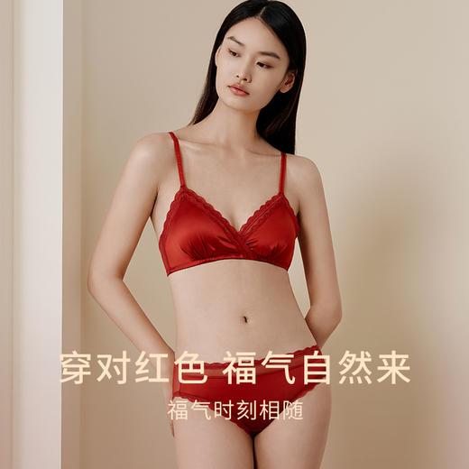 金三塔 女真丝缎面无钢圈文胸（文胸内裤套装）NSFAC313S25 商品图1