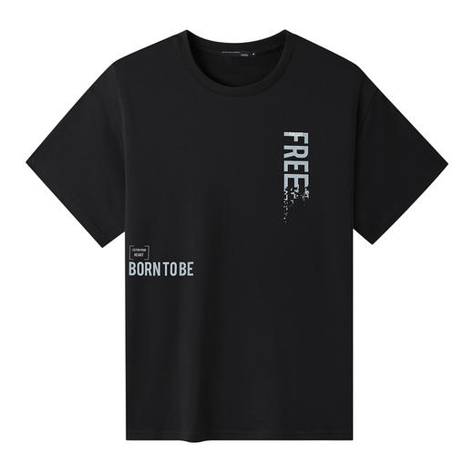 GXG男装【100%棉】夏季时尚简约字母印花男士圆领短袖T恤K&C 商品图3