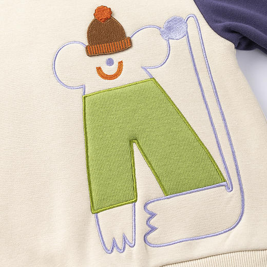 【特】【MQD】男小童冬潮酷清新撞色贴布绣半高领卫衣 商品图5