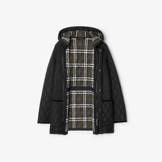 BURBERRY 巴宝莉 女士绗缝尼龙派克棉服 黑色 8105107 A1189 商品图1